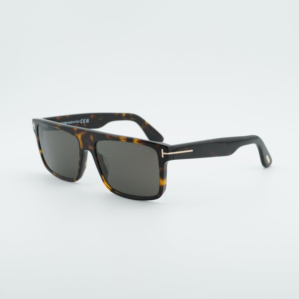 Tom Ford Philippe-02 FT0999 52A Sunglasses Dark Havana Square Frame,Smoke Lenses